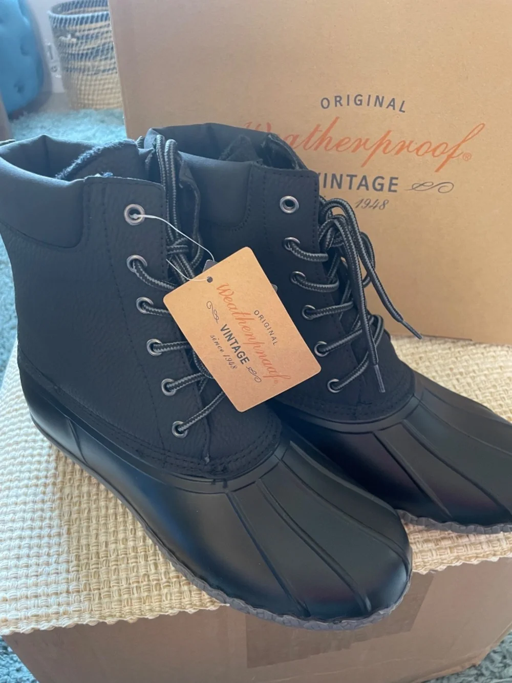 Men’s Weatherproof Vintage Duck Boots Black sz. 8
